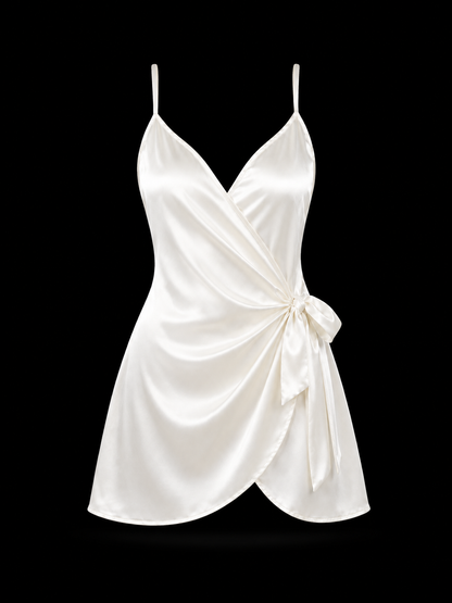 Satin Charm Wrap Nightdress for Women - Premium Bridal & Honeymoon Nighty